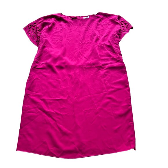 Rene Ruiz Size 16 NEW Hot Berry Pink Cocktail Lace Cutout Cap Sleeve Crepe Dress - Picture 2 of 11